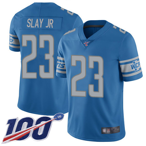 Detroit Lions Limited Blue Youth Darius Slay Home Jersey NFL Football #23 100th Season Vapor Untouchable->youth nfl jersey->Youth Jersey